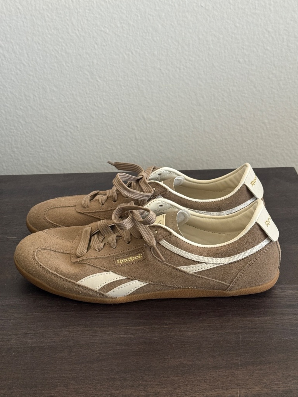 BNWOT Reebok sneakers in taupe color